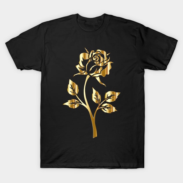 Golden Rose T-Shirt by skycloudpics